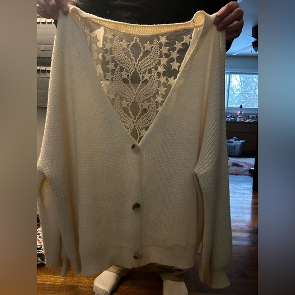 Shein Plus Sized Drop Shoulder Lantern Sleeve Cardigan - Picture 4 of 6